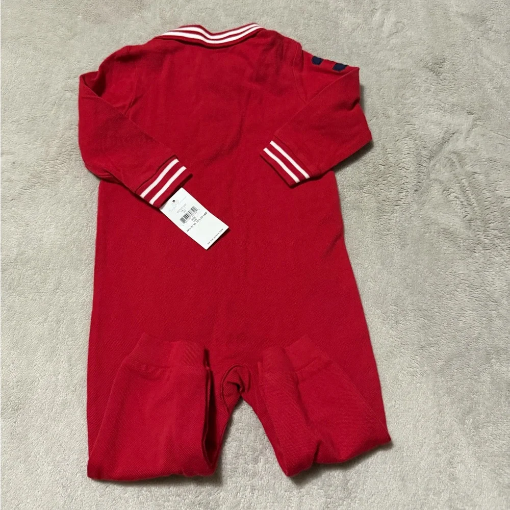 Ralph Lauren Red Kids One Piece Footie new